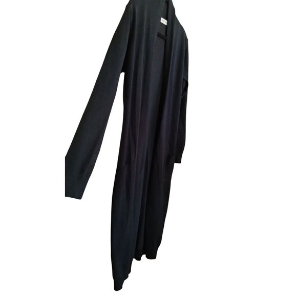Grace Karin Size Medium Cardigan Sweater Womens Pockets Open Front Long Black - Picture 4 of 12